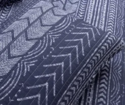 Hygge Navy & White Geometric Reversible Full/Queen 3-Piece Quilt Set -Home Store 810595990 4