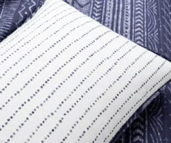 Hygge Navy & White Geometric Reversible Full/Queen 3-Piece Quilt Set -Home Store 810595990 5