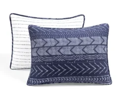 Hygge Navy & White Geometric Reversible Full/Queen 3-Piece Quilt Set -Home Store 810595990 6