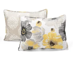 Lush Decor Leah Yellow & Gray Floral Reversible Quilt Set -Home Store 810595998 6