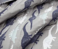 Lush Decor Navy & Gray Dinosaur Reversible Quilt Set -Home Store 810596000 2