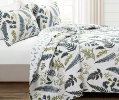 Lush Decor Devonia White & Green Botanical Reversible Cotton Quilt Set -Home Store 810596065 1
