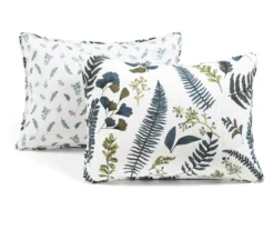 Lush Decor Devonia White & Green Botanical Reversible Cotton Quilt Set -Home Store 810596065 7