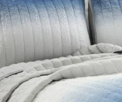 Navy & Gray Crinkle Ombre Full/Queen 3-Piece Quilt Set -Home Store 810596079 2