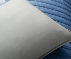 Navy & Gray Crinkle Ombre Full/Queen 3-Piece Quilt Set -Home Store 810596079 5