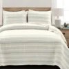 Lush Decor Solange Yellow & Gray Stripe Cotton Quilted Coverlet Set