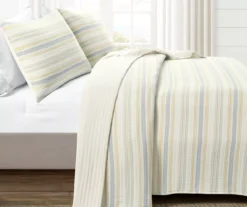 Lush Decor Solange Yellow & Gray Stripe Cotton Quilted Coverlet Set -Home Store 810596089 1