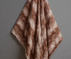 Marselle Stripe Faux Fur Heated Throw, (50" X 70") -Home Store 810598131 2