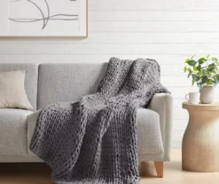 Chunky Double-Knit Handmade Throw, (50" X 60") -Home Store 810598134 1