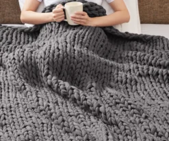 Chunky Double-Knit Handmade Throw, (50" X 60") -Home Store 810598134 4