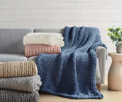 Chunky Double-Knit Handmade Throw, (50" X 60") -Home Store 810598134 6