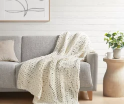 Chunky Double-Knit Handmade Throw, (50" X 60") -Home Store 810598137 1