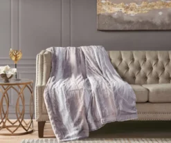 Marselle Stripe Oversize Faux Fur Throw, (60" X 70") -Home Store 810598163 1