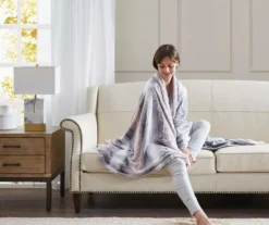 Marselle Stripe Oversize Faux Fur Throw, (60" X 70") -Home Store 810598163 2