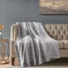 Marselle Stripe Oversize Faux Fur Throw, (60" X 70") -Home Store 810598169 1
