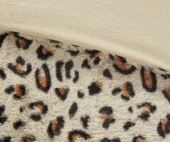 Marselle Brown & Black Leopard Print Faux Fur King 4-Piece Comforter Set -Home Store 810598172 810598173 8