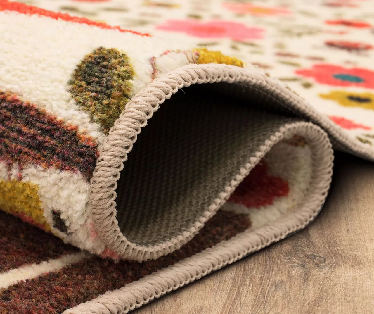 Enchanted Forest Beige & Coral Area Rug, (5' X 8') 11 Enchanted Forest Beige & Coral Area Rug, (5' X 8') - Image 9