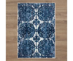 Portgate Cream & Blue Medallion Area Rug, (2' X 3') 11 Portgate Cream & Blue Medallion Area Rug, (2' X 3') -Home Store 810599762 A0 2