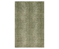 Gray & Tan Leopard Print Area Rug, (5' X 8')