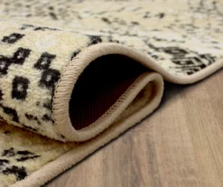 Prale Beige & Black Geometric Area Rug, (2' X 6') -Home Store 810599816 A8 5