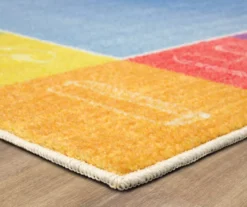 Blue & Rainbow Alphabet Border Area Rug, (5' X 8') -Home Store 810599927 A8 1