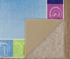 Blue & Rainbow Alphabet Border Area Rug, (5' X 8') -Home Store 810599927 A8 2