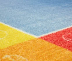 Blue & Rainbow Alphabet Border Area Rug, (5' X 8') -Home Store 810599927 A8 3