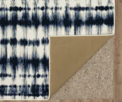 Renly Navy & White Abstract Tie-Dye Area Rug, (2' X 8') -Home Store 810600276 A8 2