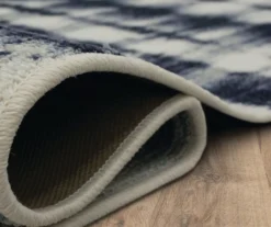 Renly Navy & White Abstract Tie-Dye Area Rug, (2' X 8') -Home Store 810600276 A8 5