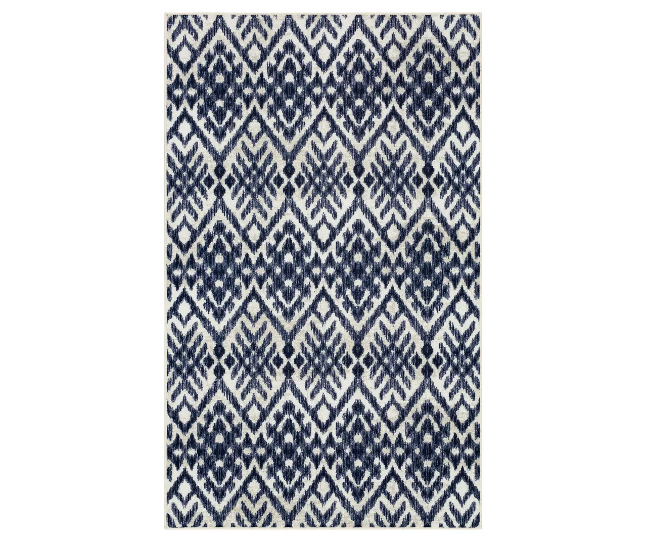 Oreille Navy & White Ikat Area Rug, (7.5' X 10') 3 Oreille Navy & White Ikat Area Rug, (7.5' X 10')
