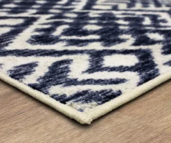 Oreille Navy & White Ikat Area Rug, (7.5' X 10') 9 Oreille Navy & White Ikat Area Rug, (7.5' X 10') -Home Store 810600281 A8 1