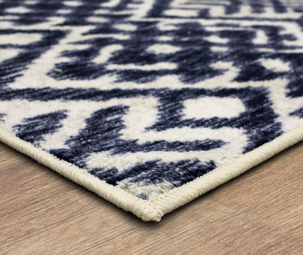 Oreille Navy & White Ikat Area Rug, (7.5' X 10') 4 Oreille Navy & White Ikat Area Rug, (7.5' X 10') - Image 2