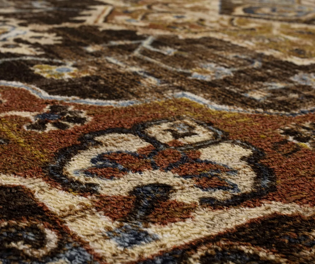 Eason Brown & Navy Ornamental Accent Rug, (20" X 34") 7 Eason Brown & Navy Ornamental Accent Rug, (20" X 34") - Image 5