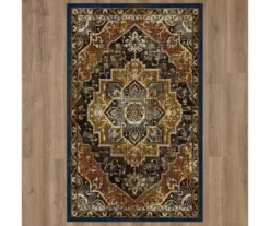 Eason Brown & Navy Ornamental Area Rug, (7.5' X 10') 12 Eason Brown & Navy Ornamental Area Rug, (7.5' X 10') -Home Store 810600286 A0 2