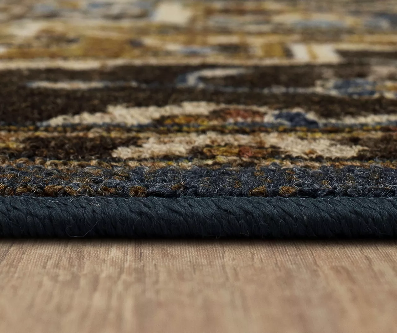 Eason Brown & Navy Ornamental Area Rug, (7.5' X 10') 8 Eason Brown & Navy Ornamental Area Rug, (7.5' X 10') - Image 6