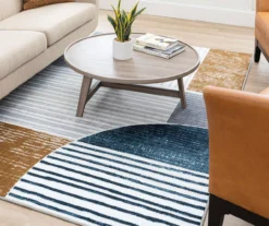 Rain Creek Blue & Brown Line Geometric Area Rug, (5' X 8') 18 Rain Creek Blue & Brown Line Geometric Area Rug, (5' X 8') -Home Store 810600294 A0 4