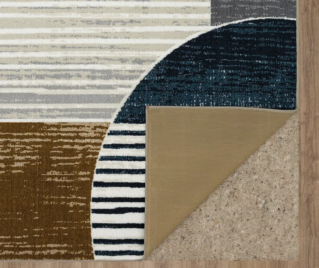 Rain Creek Blue & Brown Line Geometric Area Rug, (5' X 8') 6 Rain Creek Blue & Brown Line Geometric Area Rug, (5' X 8') - Image 4