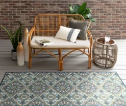 Waterside Blue & White Geometric Outdoor Area Rug, (2.5' X 6') -Home Store 810600326 A0 3