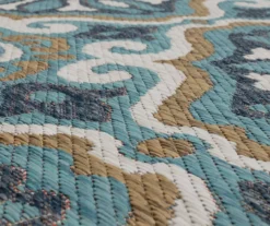 Waterside Blue & White Geometric Outdoor Area Rug, (2.5' X 6') -Home Store 810600326 A8 3