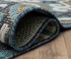 Waterside Blue & White Geometric Outdoor Area Rug, (2.5' X 6') -Home Store 810600326 A8 5