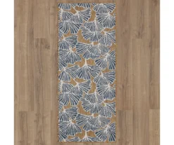 Treasured Garden Navy & Brown Botanical Outdoor Area Rug, (2.5' X 6') 13 Treasured Garden Navy & Brown Botanical Outdoor Area Rug, (2.5' X 6') -Home Store 810600358 A0 2