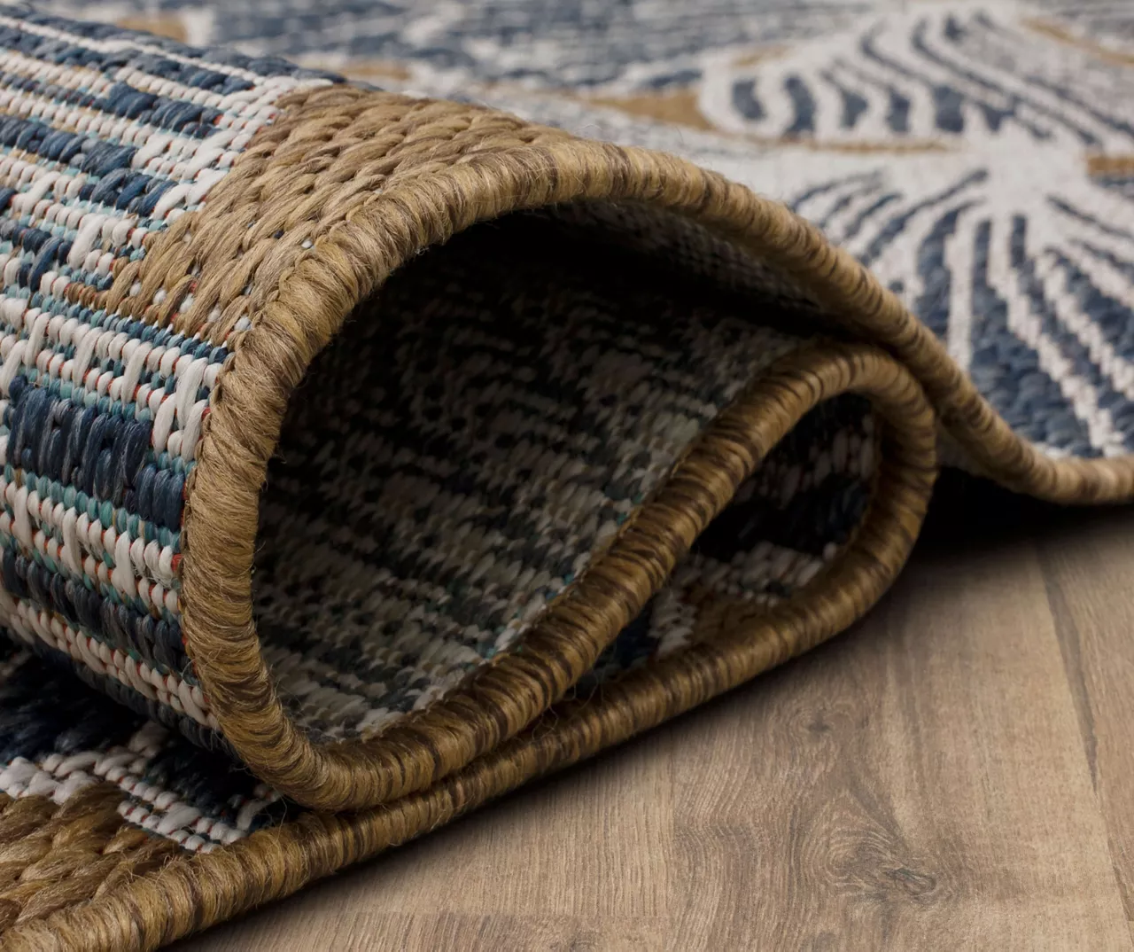 Treasured Garden Navy & Brown Botanical Outdoor Area Rug, (2.5' X 6') 11 Treasured Garden Navy & Brown Botanical Outdoor Area Rug, (2.5' X 6') - Image 9