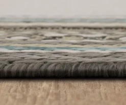 Panama Light Gray & Turquoise Geo-Bordered Outdoor Area Rug, (5' 3" X 7.5') 18 Panama Light Gray & Turquoise Geo-Bordered Outdoor Area Rug, (5' 3" X 7.5') -Home Store 810600372 A8 4