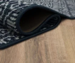 Blue & White Geometric Diamond Area Rug, (2' X 8') -Home Store 810600376 A8 5