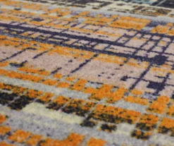 Mohawk Kaven Orange & Navy Multi-Color Crosshatch Area Rug -Home Store 810600408 A8 3