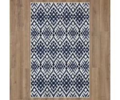 Oreille Navy & White Ikat Area Rug, (5' X 8') 13 Oreille Navy & White Ikat Area Rug, (5' X 8') -Home Store 810600467 A0 2
