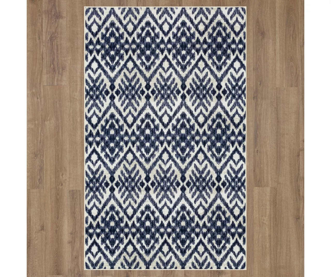 Oreille Navy & White Ikat Area Rug, (5' X 8') 5 Oreille Navy & White Ikat Area Rug, (5' X 8') - Image 3