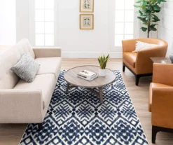 Oreille Navy & White Ikat Area Rug, (5' X 8') 16 Oreille Navy & White Ikat Area Rug, (5' X 8') -Home Store 810600467 A0 3