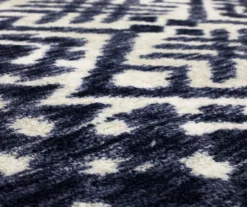 Oreille Navy & White Ikat Area Rug, (5' X 8') 15 Oreille Navy & White Ikat Area Rug, (5' X 8') -Home Store 810600467 A8 3
