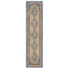 Coeus Blue & Peach Ornamental Area Rug, (2' X 8')